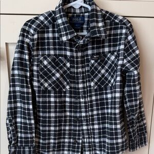 Polo by Ralph Lauren Black & White Plaid Flannel Button-Down